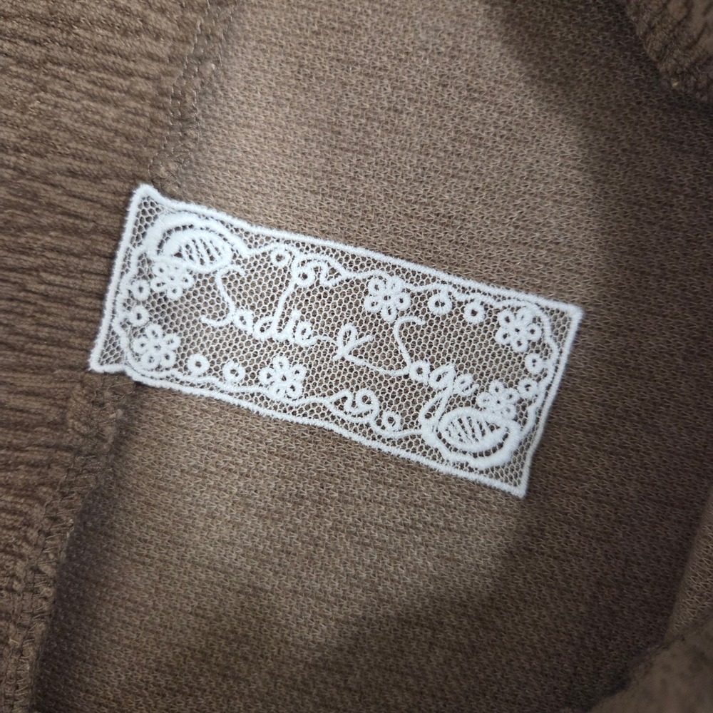 Sadie‎ & Sage Taupe Textured Knit Midi Skirt Side Slit Brown Small - Picture 5 of 6